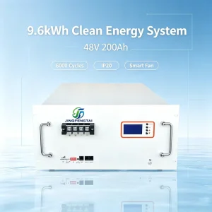 Space Optimized Rack Mounted LiFePO4 Battery 48V 200Ah 9.6kWh LCD CAN RS485 Parallel Expansion 6000 Cycles for Solar