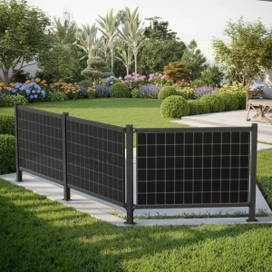 Space Saving Design Vertical Bifacial Solar Panel with Solar Energy Fence Mounting System for Optimal Use of Solar Energy