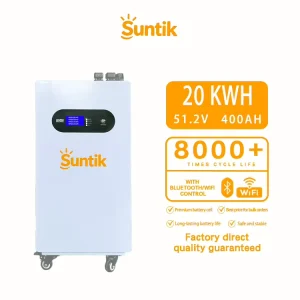 Split 51.2V 20kWh LiFePO4 Hybrid Off Grid Wall Mounted Home Energy Storage System IP65 CAN Custom Smart BMS 8000 Cycles