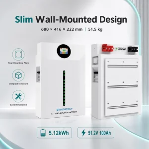 Split Home Solar Storage System 5kWh 51.2V 100Ah Stackable All in One Battery Tier 1 LiFePO4 6500 Cycles Project