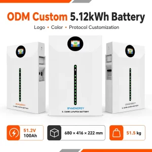 Split Hybrid Grid 10Kw 51.2V 100Ah-280Ah 5-10KWh Power Wall Solar Battery Home Solar System