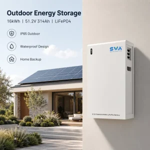 Split LiFePO4 Solar Home Energy Storage System with CAN Communication 16kWh 51.2V 314Ah Wall Mounted Battery