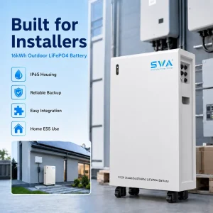 Split Mobile LiFePO4 Lithium Ion Battery 16kWh 51.2V 314Ah IP65 Waterproof Wall Mounted Modular Design Solar Energy