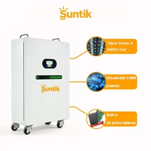 Split Stackable Hybrid Grid Battery System IP65 CAN Communication 51.2V LiFePO4 300Ah 15kWh 8000 Cycles Smart BMS Home