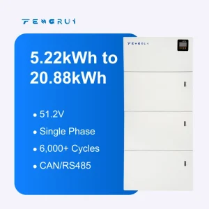 Stackable Home Energy Storage System Battery 5.22kWh to 20.88kWh 51.2V 102Ah Hybrid Grid Connection