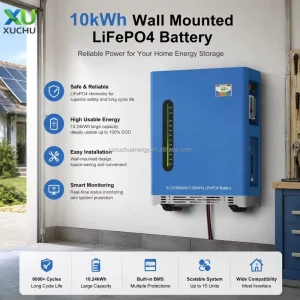 Stackable Split 51.2V 100Ah 5.12kWh LiFePO4 Battery for Hybrid Grid Home Solar Energy Storage System
