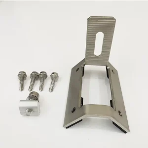 Stainless Steel Trapezoidal Metal Roofing Clamp Solar Panel PV Mounting System Silver Model B67