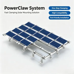 Steel Ballasted Flat Roof Solar Mounting System Non-Penetration PV Racking 42 m/s Wind Load for Commercial Projects