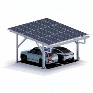 Steel Solar Carport Mounting System CE Certified Anodized Surface