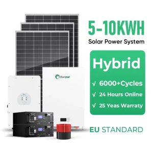 Sunpal Solar Panel System 5Kw 5Kva Hybrid Solar Power Energy System for Home on Off Grid Full Set