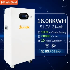 Suntik Split 16kWh LiFePO4 Home Energy Storage System 10-Year Warranty Custom Smart BMS CAN 8000 Cycles IP65 Protection