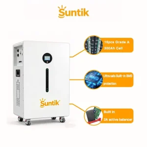 Suntik Ten Year Warranty LiFePO4 Customized Smart BMS 51.2V 20 30kWh 8000 Cycle Safety Eco Friendly Easy Home Energy Storage