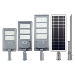 Super Bright 300W 400W All-in-One LED Solar Street Light Outdoor ABS Solar Lamp with Remote Control Light Arm for Yard Driveway
