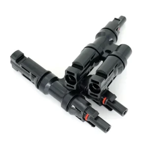 太阳能连接器 T 型分支 1 进 2 出 PPO IP67 防水 50A 1000V 1500V 太阳能电池板电缆连接器