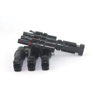 T3 Photovoltaic Adapter IP67 Rated T Shape Silver Plated Copper Contacts Male Female Low Voltage Solar Cable Connector