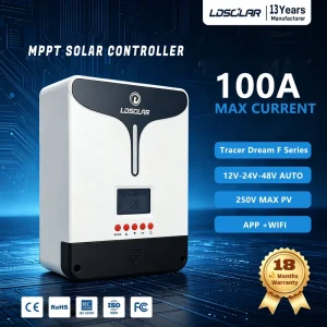 TD41220F Fan-Cooled MPPT Charge Controller, 98.5% Efficiency, 6200W, 120A, for 12V/24V/48V Systems