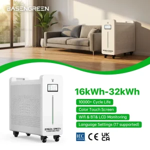 TUV IEC62619 Split Push-Pull Cooling 51.2V 314Ah 16kWh LiFePO4 Battery Home Solar Backup Wall-Mounted 16Pmax ESS