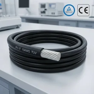 TUV PV Solar Cable PV 1F OEM 10AWG Tinned Copper Wire For Solar Panel Automotive Use From Zhejiang China