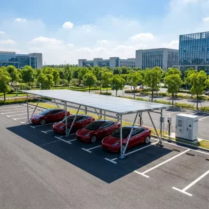 Three Parking Space Long Span Zn-Al-Mg Solar Carport Support Bracket
