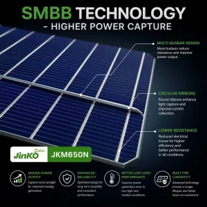 Tiger Neo 650W Solar Panel N-Type TOPCon JKM650N-66QL6-BDV Bifacial Double Glass PV Module