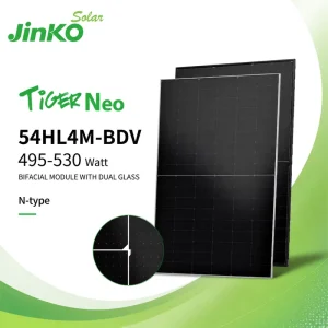 Tiger Neo Bifacial 495W 500W 505W 510W 515W 520W 525W 530W With Dual Glass Solar Panel 54HL4M BDV N Type TOPCon