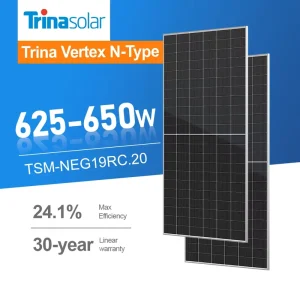 Trina Paneles Solares Double Glass 630 Watts 620 Watts Bifacial Solar Photovoltaic Panels