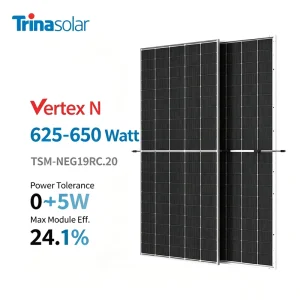 Trina Solar Panels n Type Bifacial 650w 630w 640 w Dual glass Monocrystalline Solar Panel