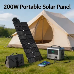 Trucell 200W 36 Cell Foldable Grey Portable Solar Panel for Camping RV