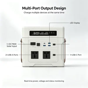 UAPOW ZP1000 PLUS 2048Wh LiFePO4 Battery 2400W Solar Generator APP Control Emergency UPS Portable Power Station