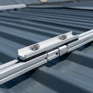 UI-RS Anodized Aluminum Solar Mounting Rail Splice Kit Solar Panel Rail Connector for PV Solar Rooftop Systems