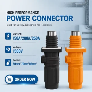 UL TUV Certified 150A 250A Energy Storage Connector IP67 1500V Straight Connector for Lithium Battery ESS & EV Applications