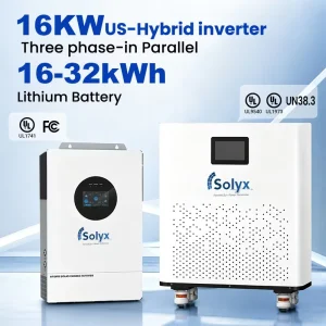 UL1741 UL9540 Certified 16KW Three Phase Hybrid Inverter 16-32kWh Battery Combo Commercial Solar Storage System