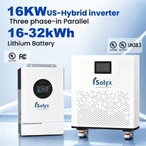 UL1741 UL9540 Certified 16KW Three Phase Hybrid Inverter 16 32kWh Battery Combo Commercial Solar Storage System
