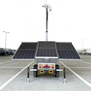 US Standard Monocrystalline Silicon Solar Panels 1200W Camera Security Trailer for Parking Lot