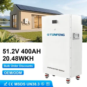 US Stock 51.2V 400Ah LiFePO4 Battery Pack Stackable 20kWh 30kWh Home Energy Storage Battery CAN RS485
