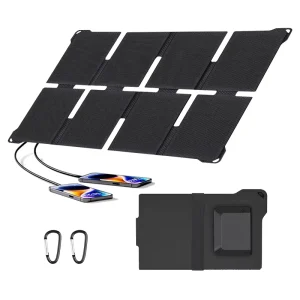 Ultra-Portable 25% High Efficiency BC Cell Folding Solar Panel 15W 25W Waterproof ETFE Charger for Camping and Outdoor Power