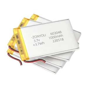Ultra Thin 603048 Pouch Cells 1000mAh Lipo Batteries 3.7V for Rechargeable Solar Mobile Power Bank Station