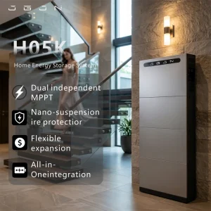 Ultra thin 155mm All in One Home Energy Storage System 5kWh 10kWh 20kWh Stackable LiFePO4 Battery Hybrid Grid Inverter IP66