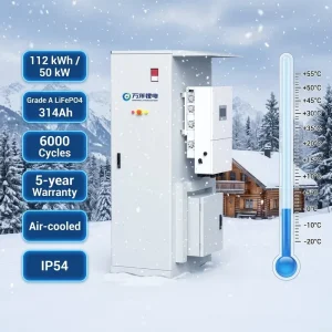 VANYO 112kWh 50kw High Voltage LiFePO4 Commercial Energy Storage System Hybrid ESS with 6000+ Cycles for Solar Applications