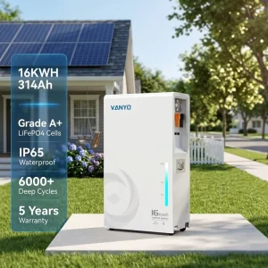 VANYO 4nrgy 16kwh 51.2v 314ah Lifepo4 Solar Battery Residential Wall mounted with Wifi bluetooth Ip65