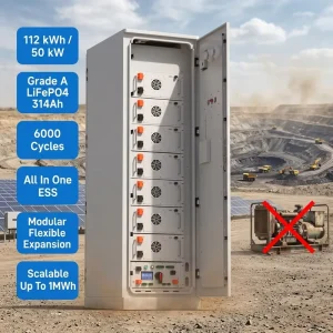 VANYO 50kW 112kWh C&I Energy Storage System IP54 Weatherproof Smart BESS Cabinet for Mining Farm and Remote Industrial Sites