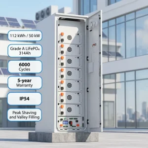 VANYO C&I Energy Storage System 112kWh 50kW LiFePO4 Battery Cabinet 6000 Cycles Industrial Solar BESS for Commercial Use