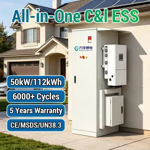 VANYO C&I Energy Storage System 50kW 112kWh LiFePO4 Battery Cabinet 6000 Cycles All in One ESS for 5 Years Warranty