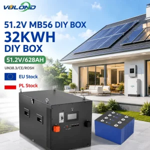 VOLOND EU Stock 51.2V 30KWh Lifepo4 Battery Box Kit JK BMS Stackable Design CAN Communication for Solar Home Storage Grid