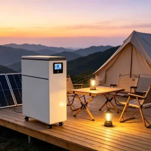 Vertical Wheeled LiFePO4 Home Energy Storage Battery Pack 51.2V 15kWh 30kWh Portable Solar Backup Power Custom Available