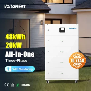 VoltaNest 10 Year Warranty Hybrid Grid 50KWH 48kWh LiFePO4 All in One Home Energy Storage System Stackable Battery