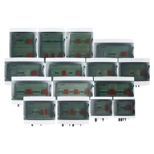 WSDB PV1 1 IP65 1 2 3 4 In 1 2 3 4 OUT 1 2 3 4 Strings Array 16A 500V 1000V 1500V DC Solar PV Combiner Box For Solar System