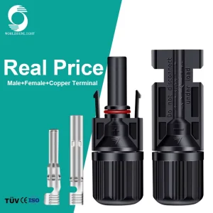 WSPVCC CE IP67 Waterproof 2.5mm2 4mm2 6mm2 30a 1000v PV DC Solar Panel Cable Solar Connector For Solar Photovoltaic System