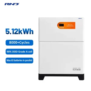 Wall Mounted 5.12kWh Home ESS Lithium Battery Storage System for Residential Solar Backup Applications