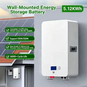 Wall Mounted 5KWH Photovoltaic System Solar Energy Storage Lithium Iron Phosphate Battery Backup Power Supply for Home Use